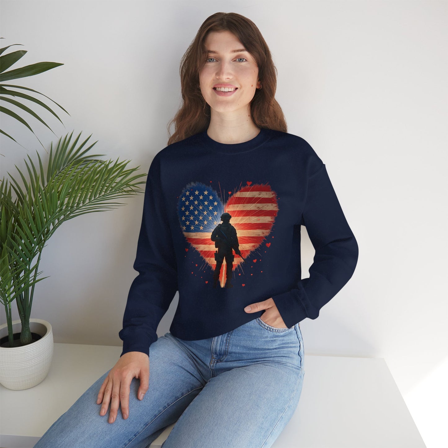 Glowing Heart | American Flag | Armed & Patriotic | Sweatshirt