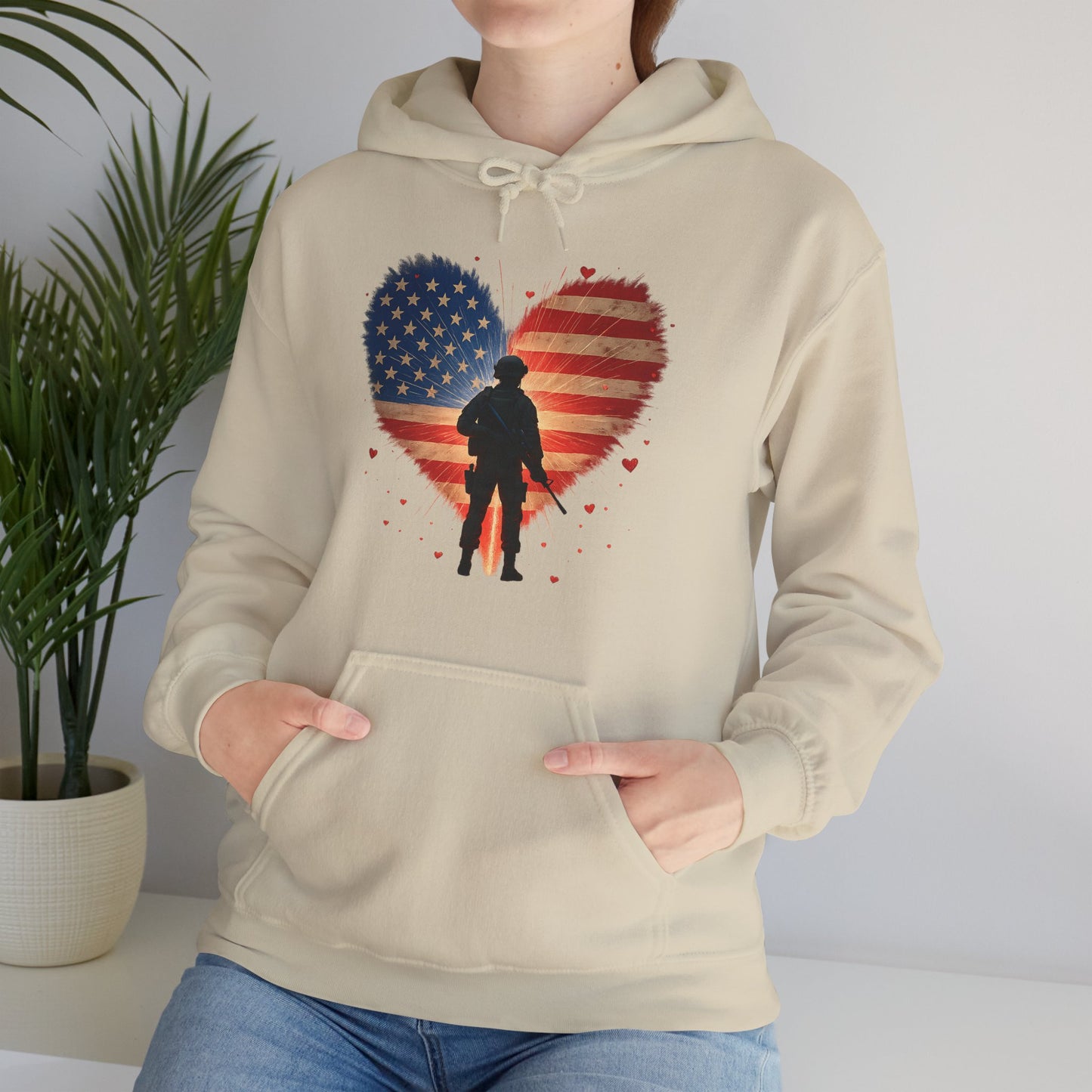 Glowing Heart | American Flag | Armed & Patriotic | Hoodie