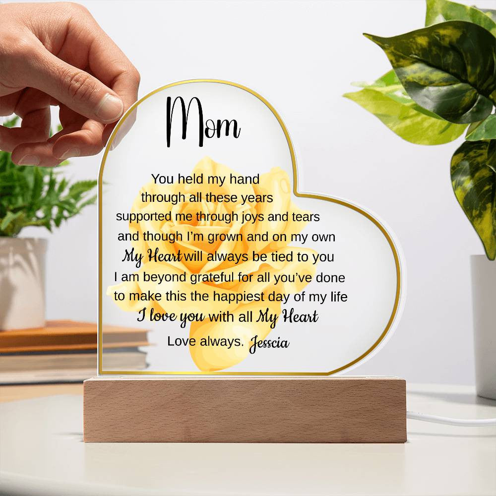 Personalized Mom or Dad Gift| Acrylic Heart Plaque