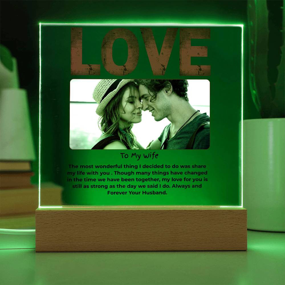 To My Wife Love Personalize Acrylic Square Plaque