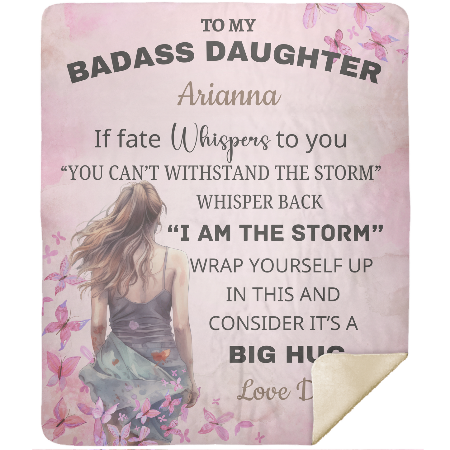 Personalize Gift | To My Badass Daughter | Blanket |