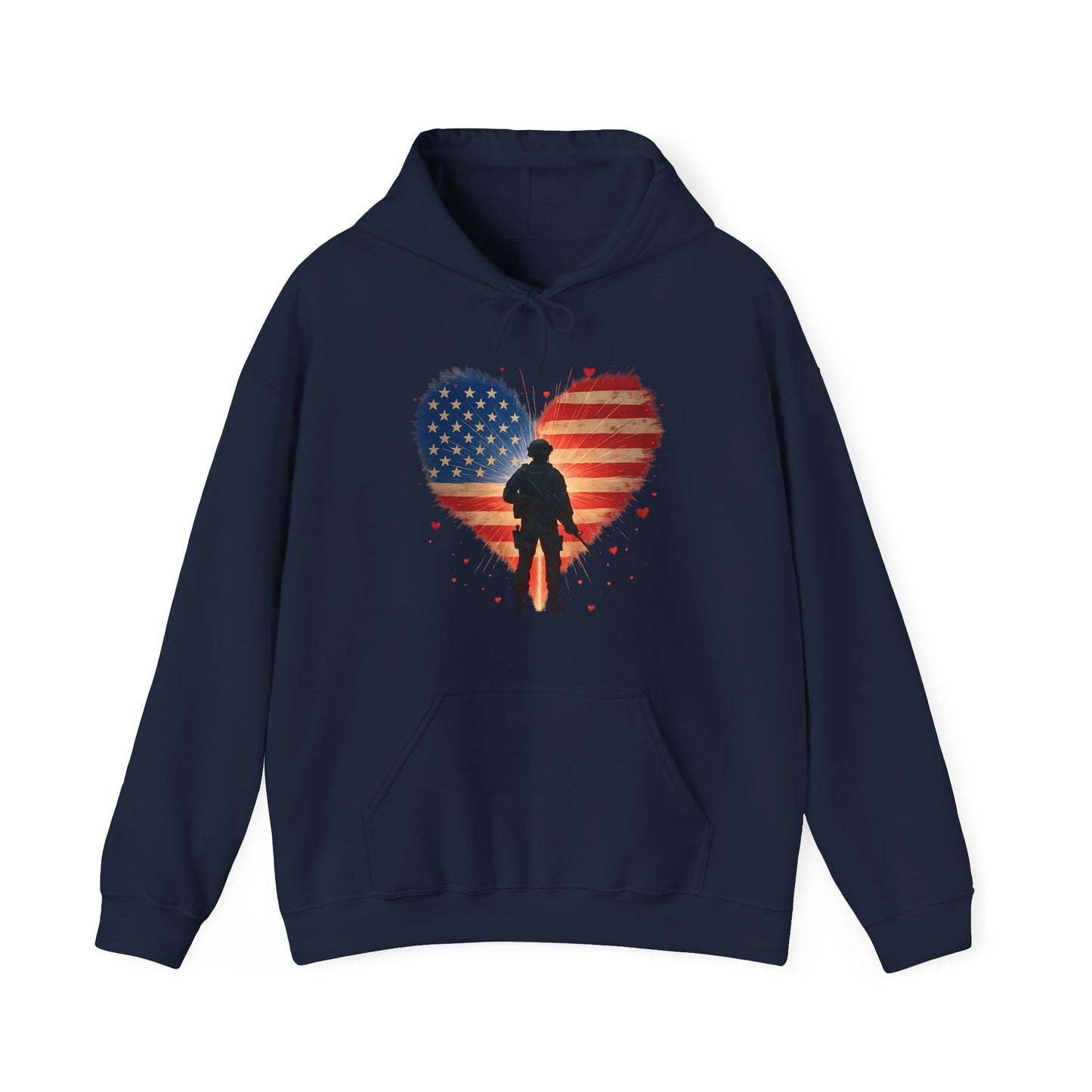Glowing Heart | American Flag | Armed & Patriotic | Hoodie