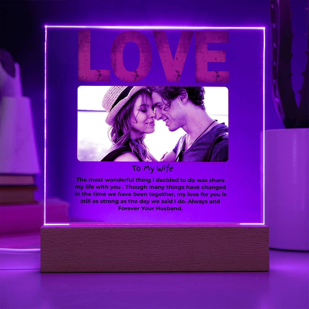 To My Wife Love Personalize Acrylic Square Plaque