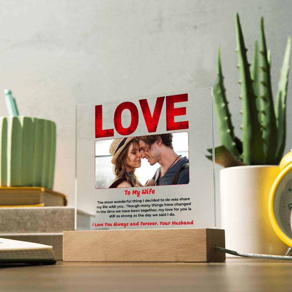 To My Wife | Personalized Photo | Acrylic Square Plaque
