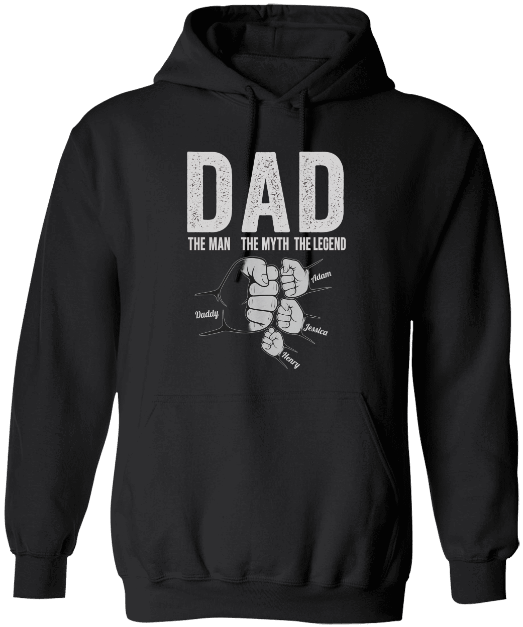 Dad The Man The Myth The Legend - Personalized Shirt Father's Day Hoodie