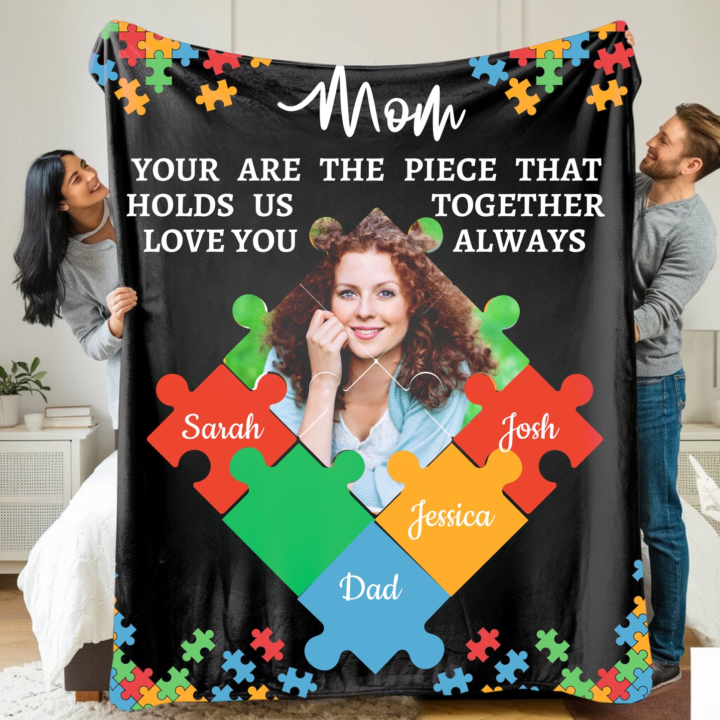 Personalized Name and Picture | Mom's Puzzle Piece | Blanket