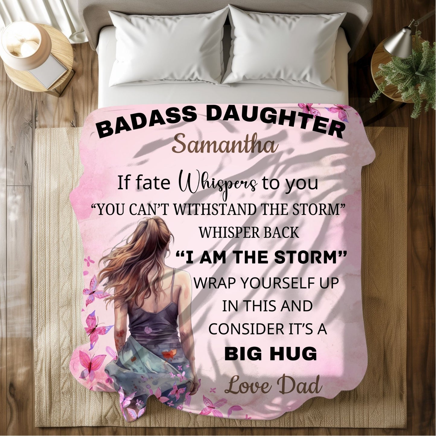 Personalize Gift | To My Badass Daughter | Blanket |