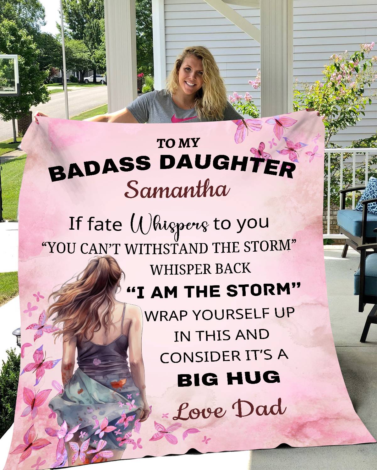 Personalize Gift | To My Badass Daughter | Blanket |