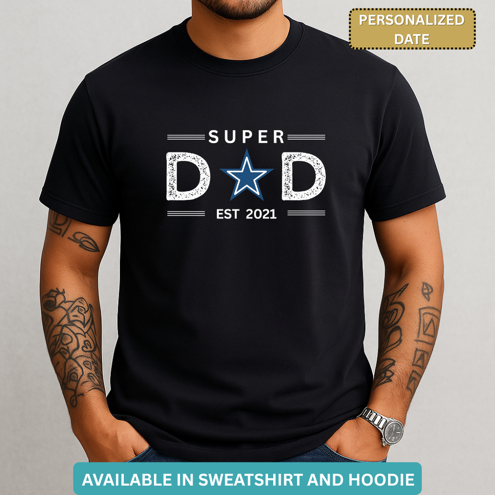 Personalized Date | Super Dad | T-Shirt