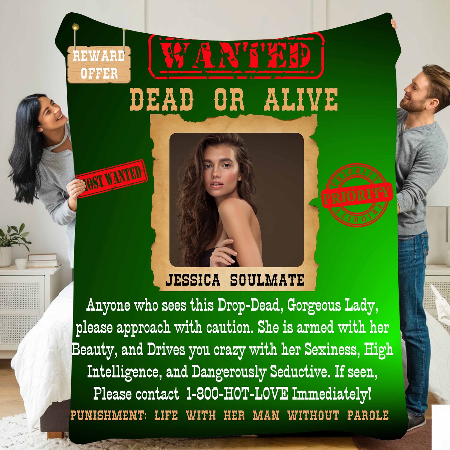 Wanted Dead Or Alive | Personalized Blanket