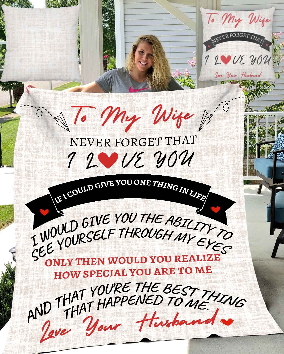 To My Wife | Blanket | With Matching Pillow