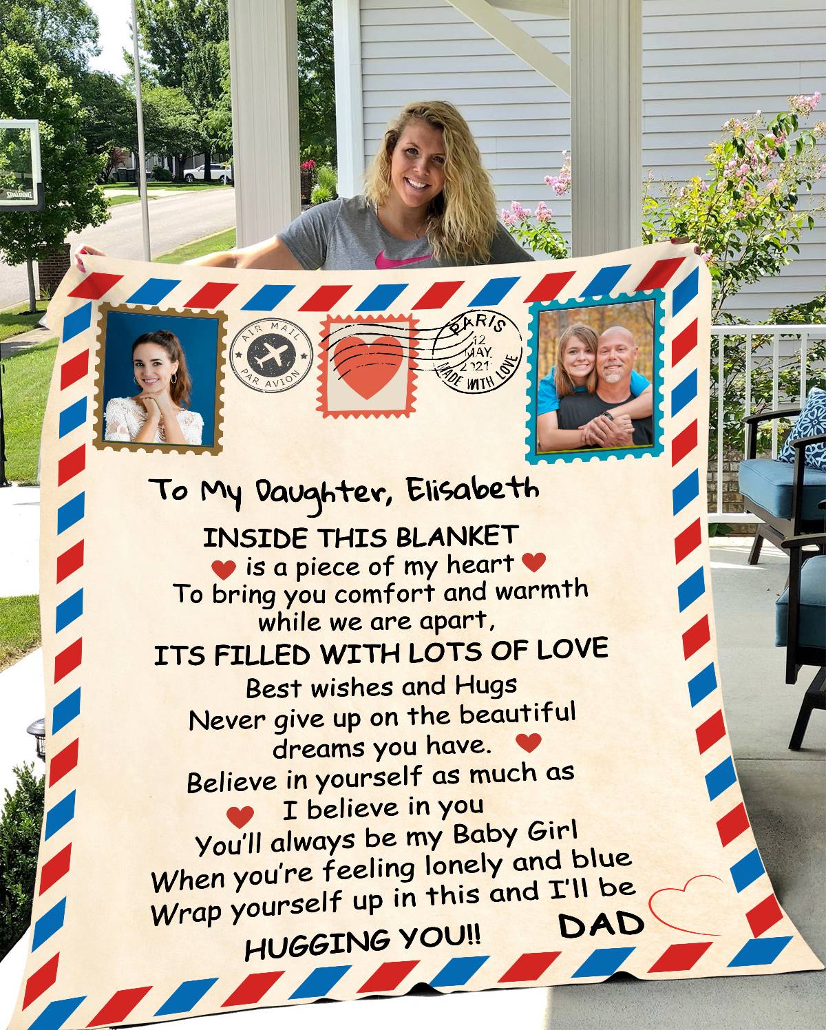 Personalized Photo Stamp | To My Daughter | Blanket