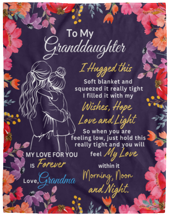 To My Granddaughter | Blanket | Pink Flowers