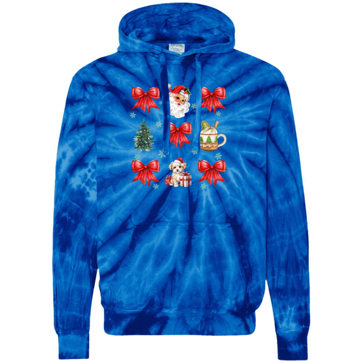 Christmas Coquette Bow | Tie Dye Hoodie