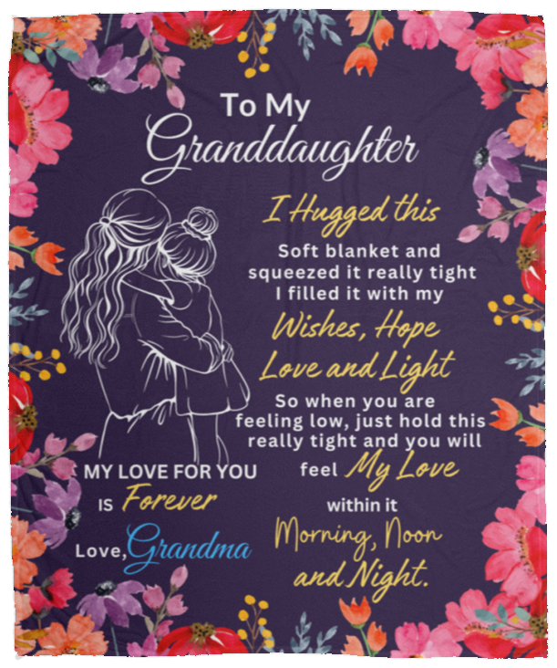 To My Granddaughter | Blanket | Pink Flowers