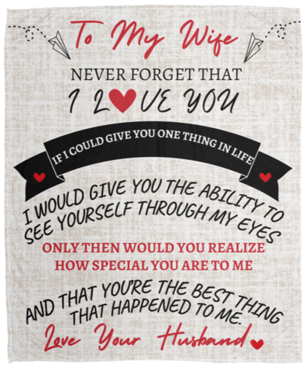 To My Wife | Blanket | With Matching Pillow