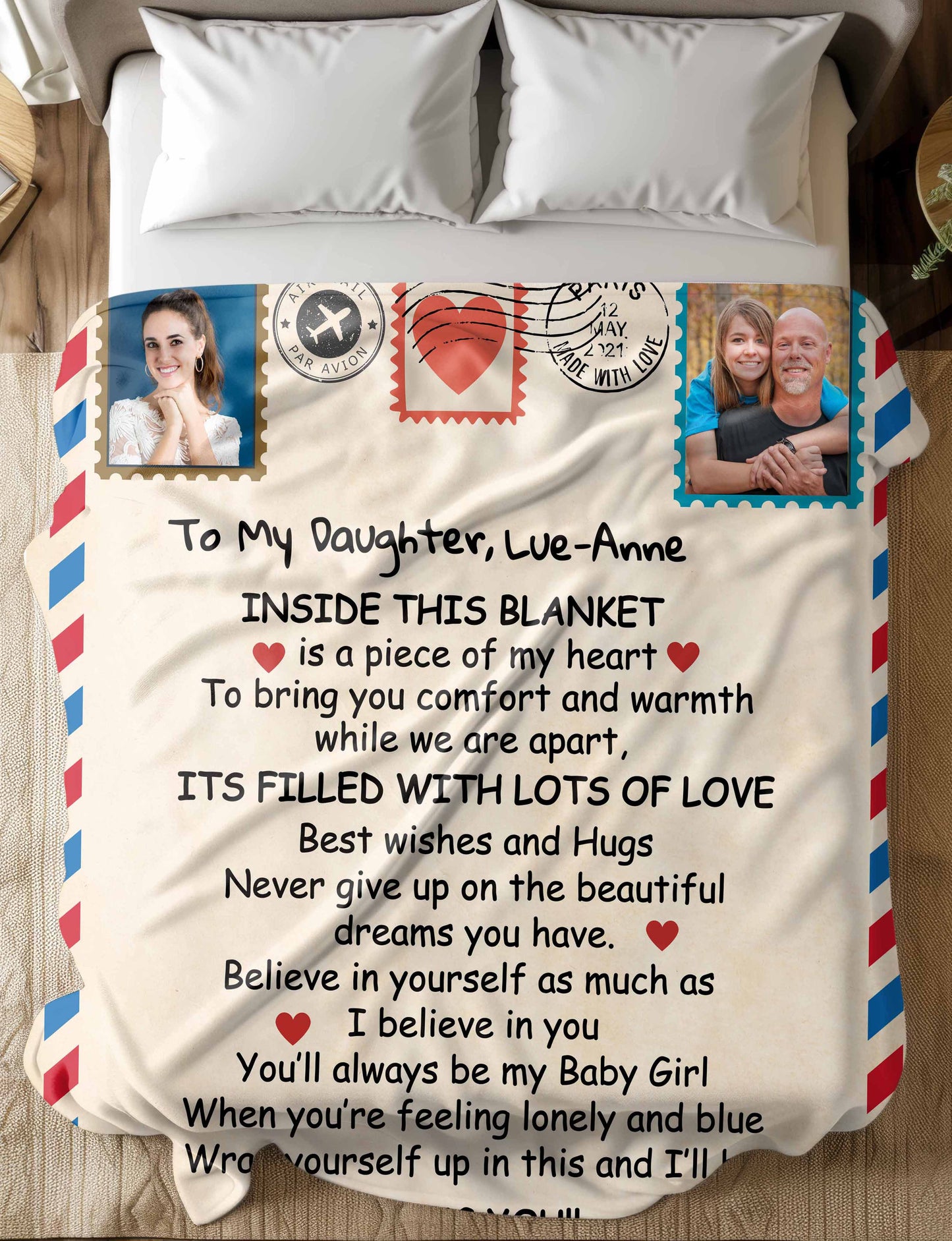 Personalized Photo Stamp | To My Daughter | Blanket