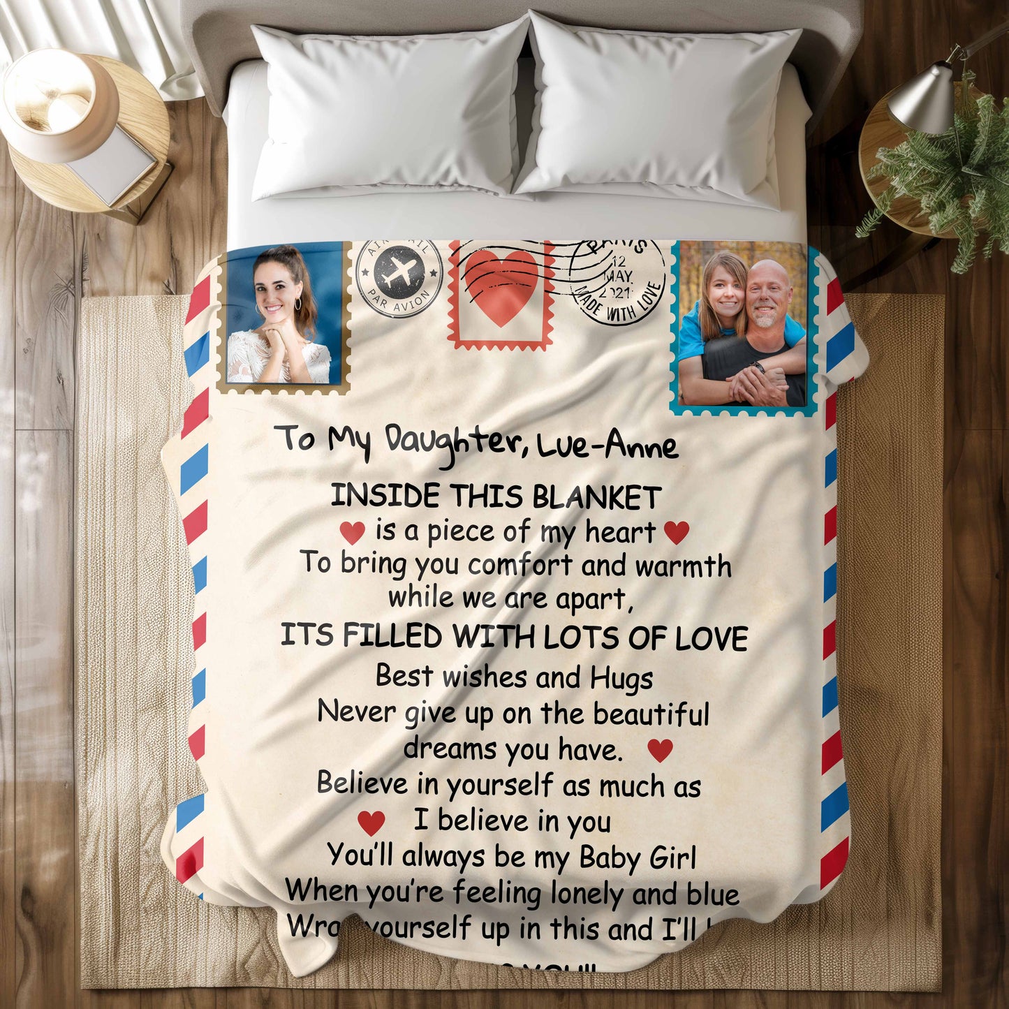 Personalized Photo Stamp | To My Daughter | Blanket