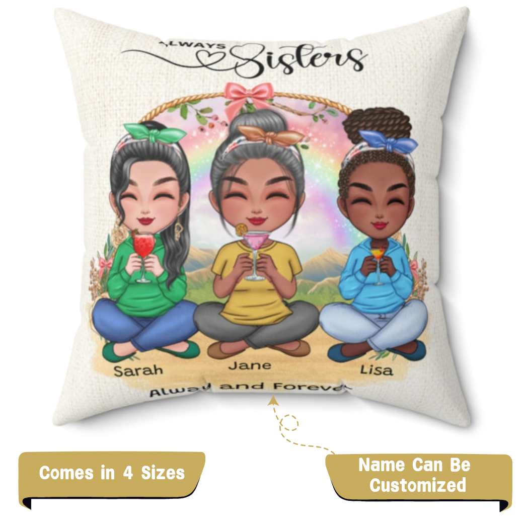 Personalized Pillow | Always Sisters | Always and Forever