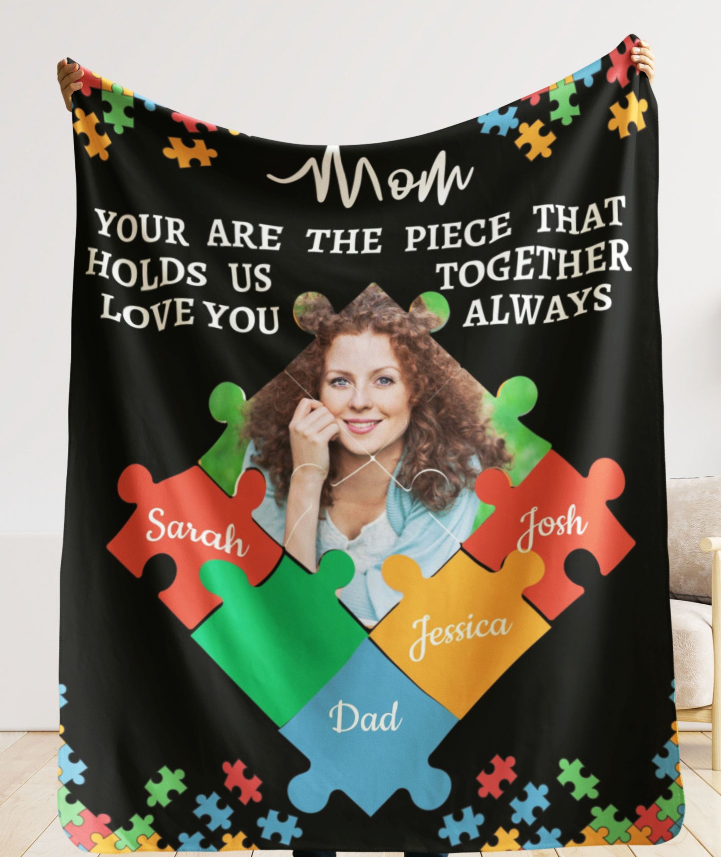Personalized Name and Picture | Mom's Puzzle Piece | Blanket