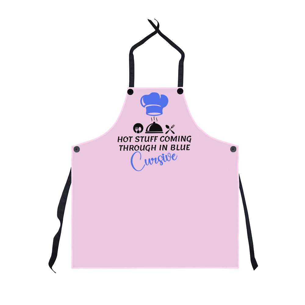 Apron - Hot Stuff Coming through in Blue Cursive