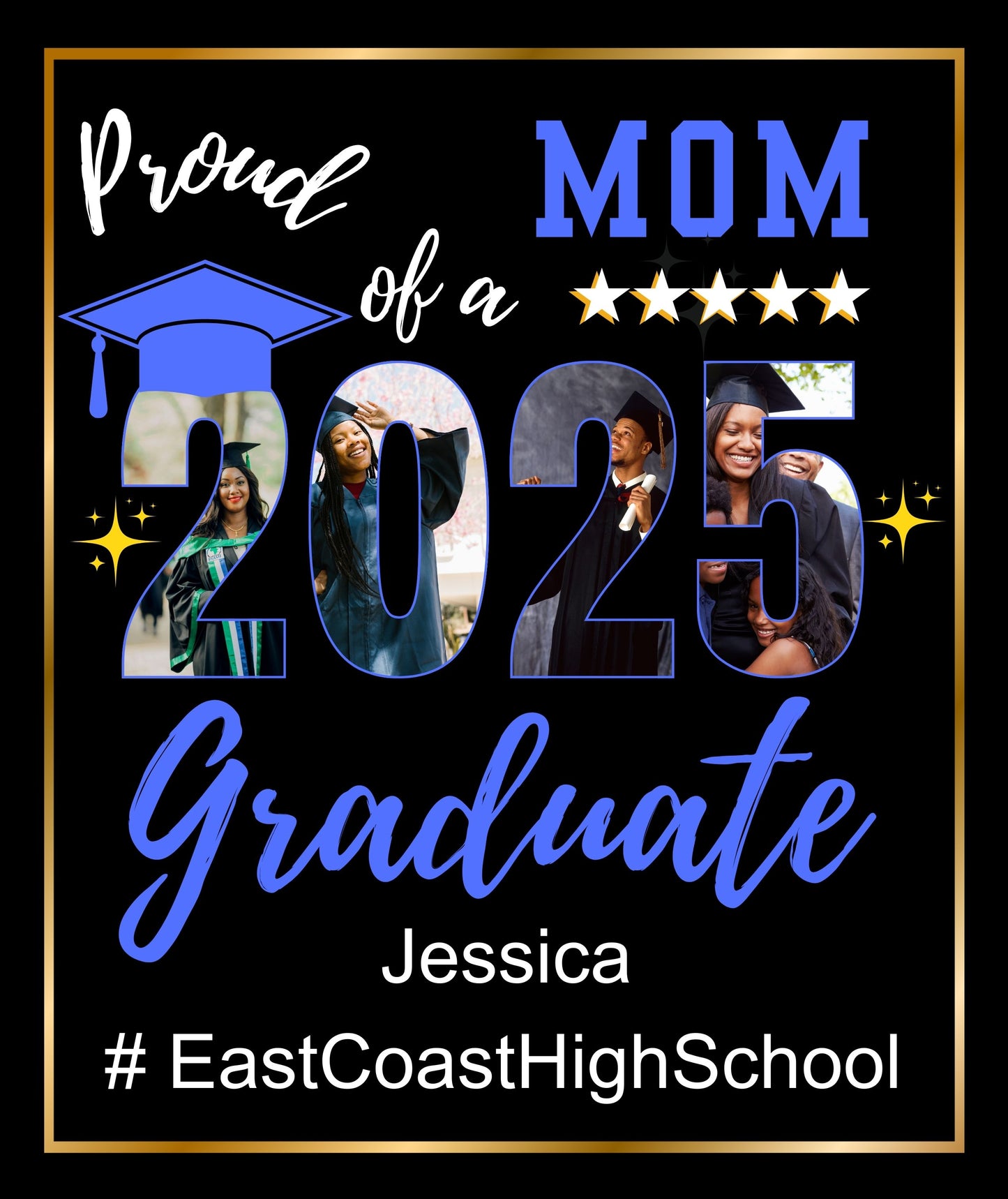 Personalized Name and School | Proud Mom of aGraduate | Blanket