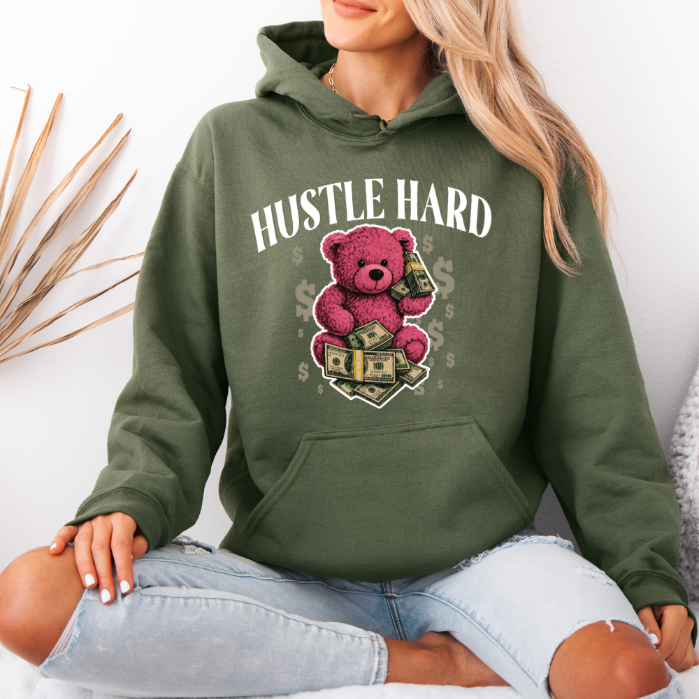 Hustle Hard | Pink Teddy | Hoodie
