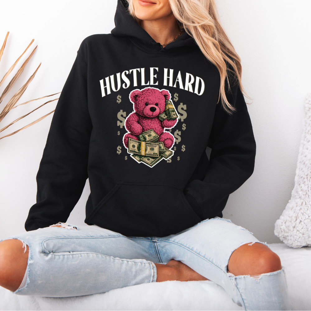 Hustle Hard | Pink Teddy | Hoodie