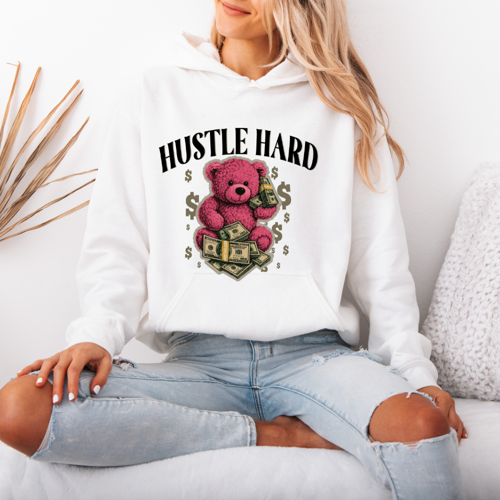 Hustle Hard | Pink Teddy | Hoodie