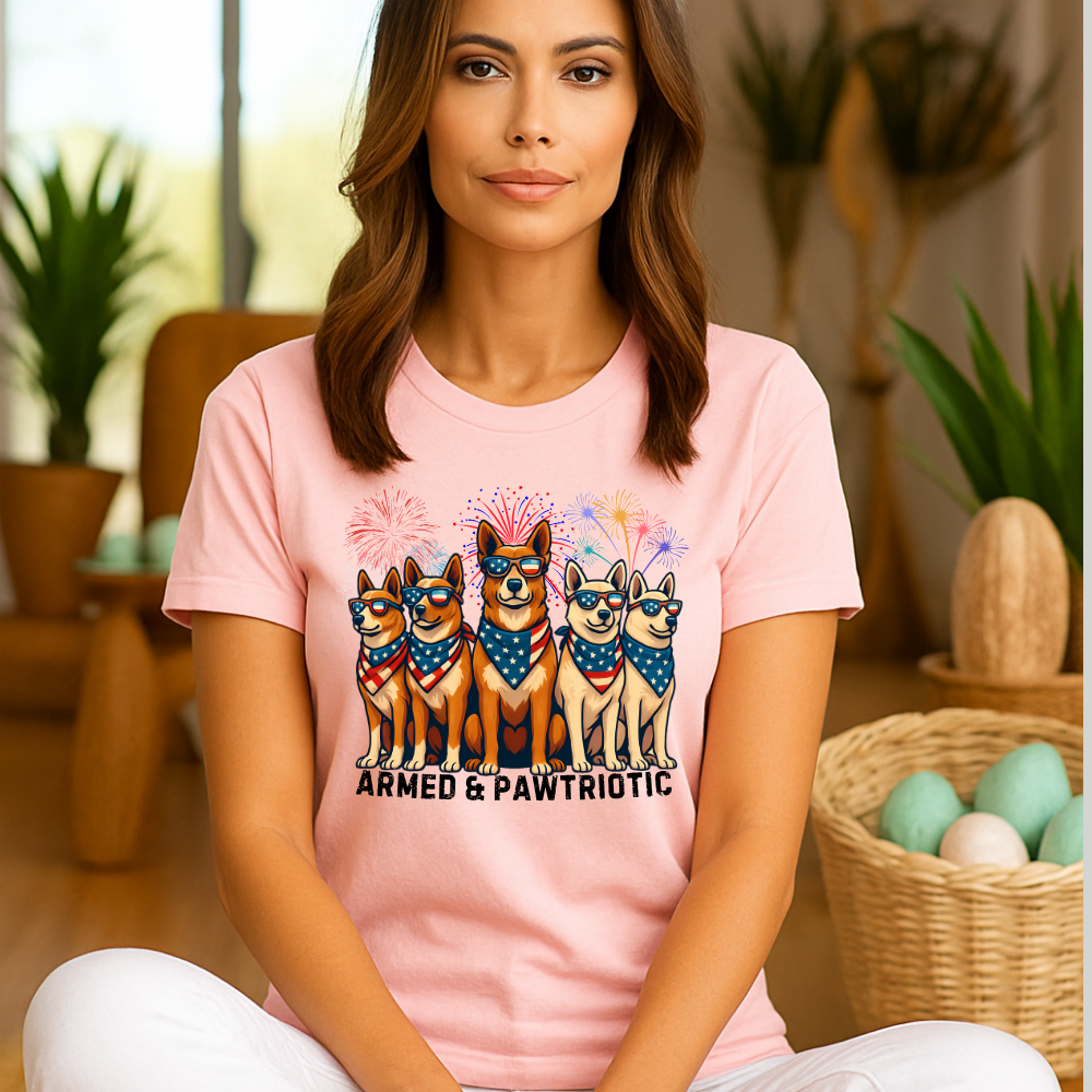 4th of July | Armed and Pawtriotic | Dog Friendly | T-Shirt