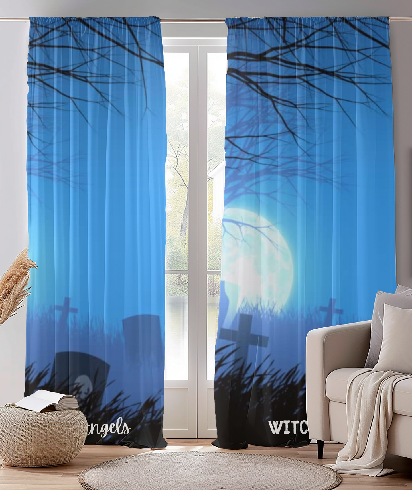 Witchy's Angels | Halloween Style | Home Decor | Blackout Window Curtain