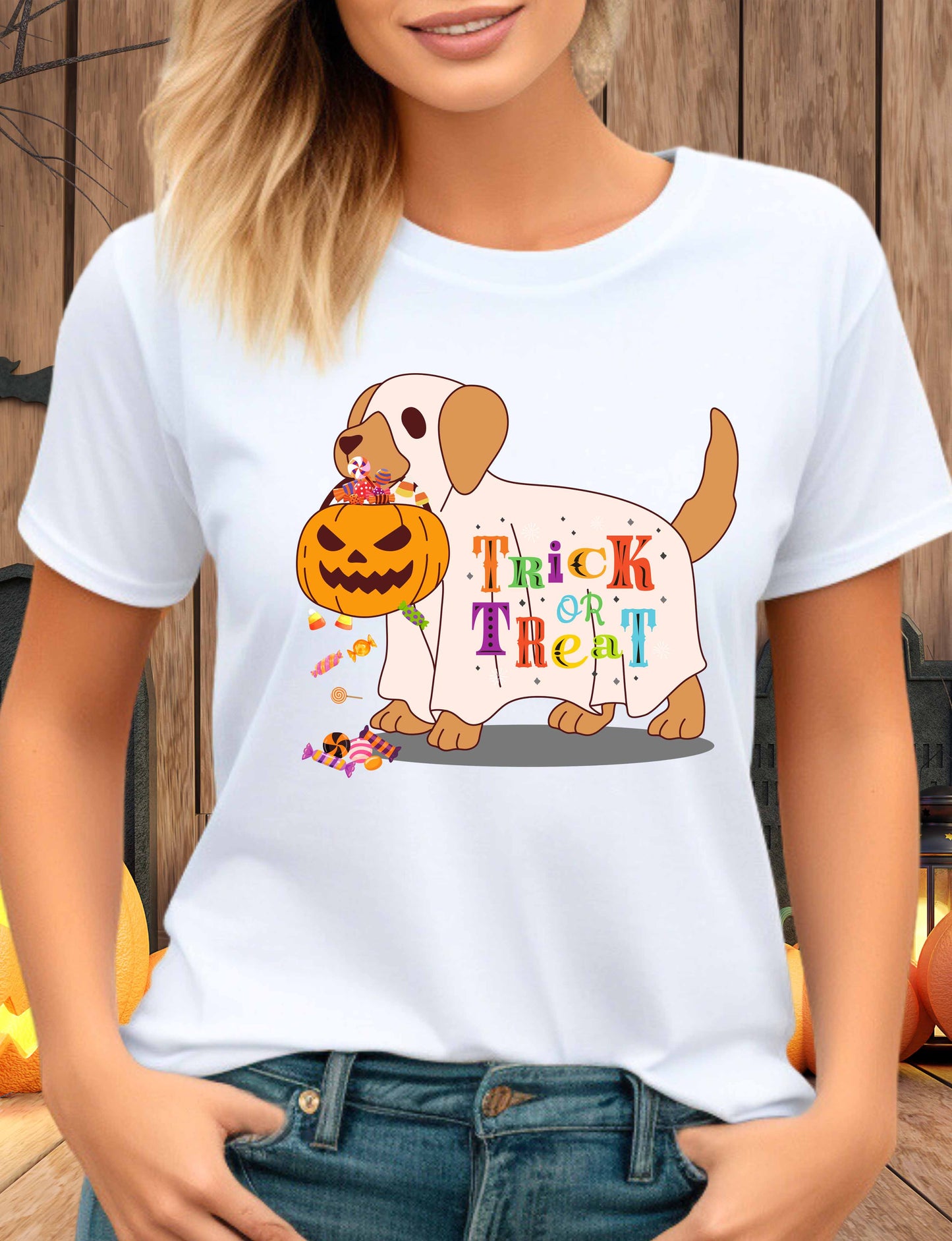 Halloween Dog Trick Or Treat - T-Shirt