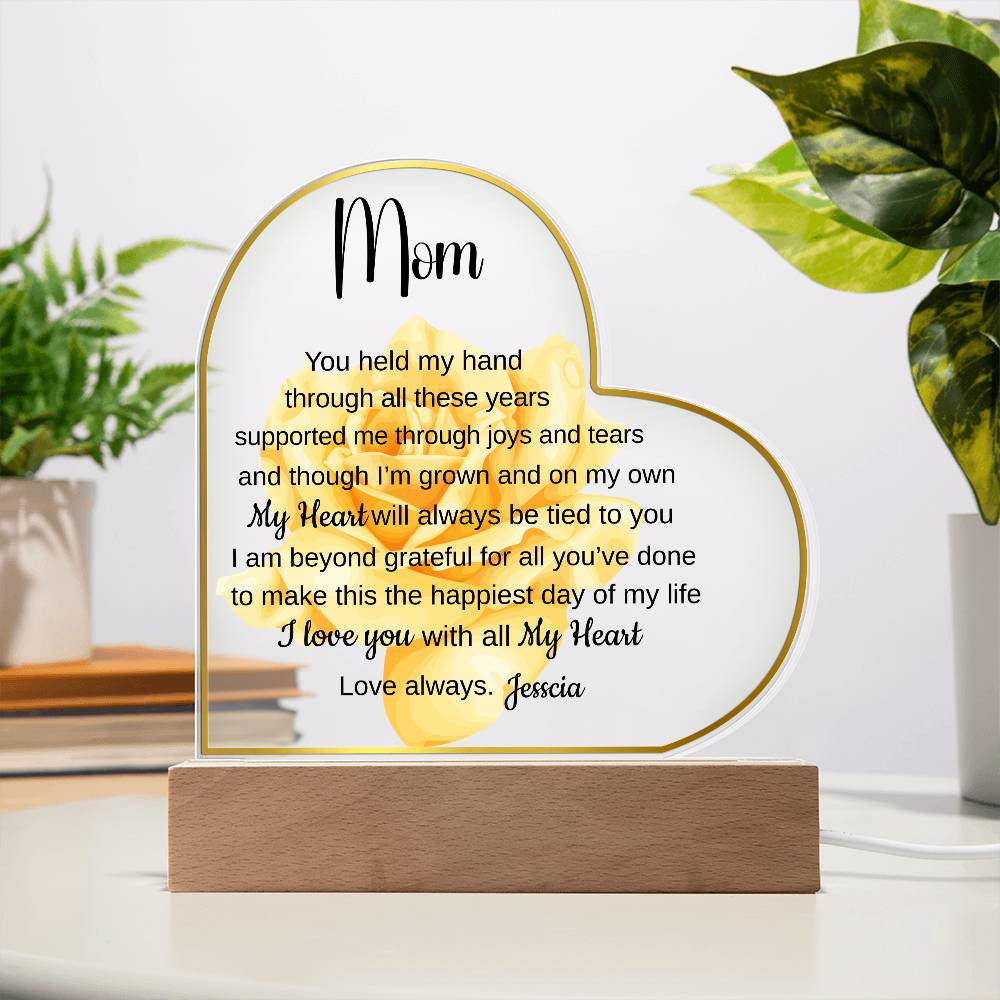 Personalized Mom or Dad Gift| Acrylic Heart Plaque