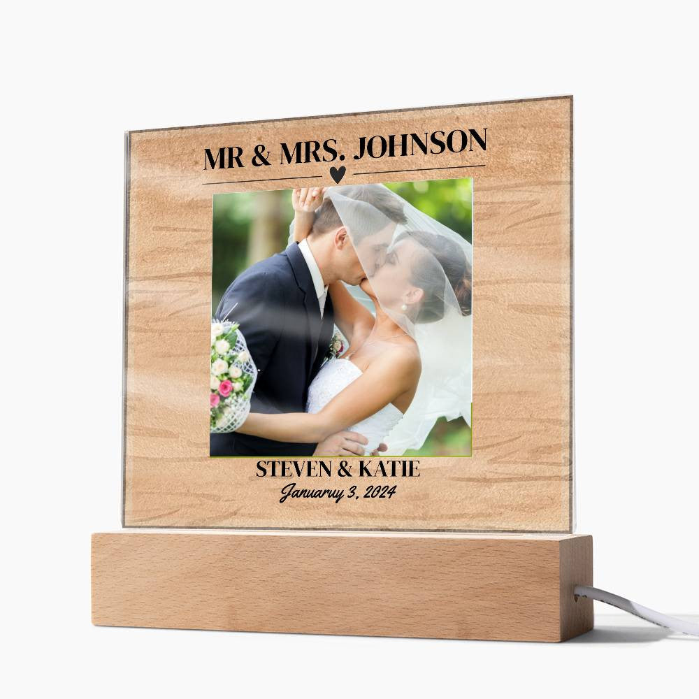 Personalized Wedding Photo Frame - Acrylic Square Plaque