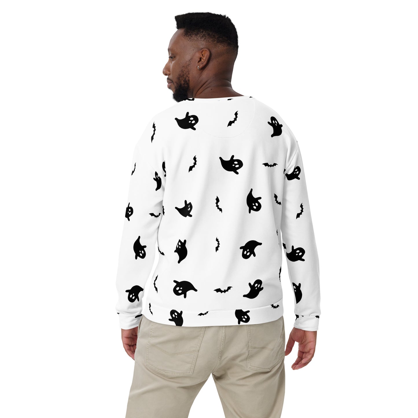 Halloween - Ghost with Moon Allover print - Unisex Sweatshirt