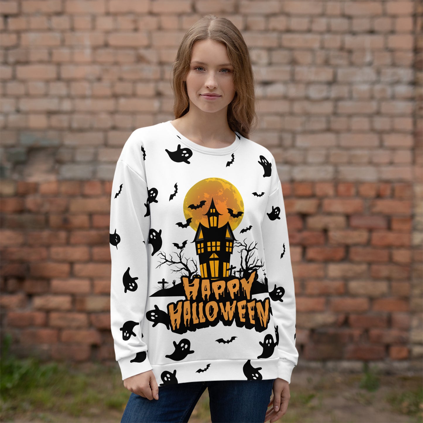 Halloween - Ghost All-Over Print Unisex Sweatshirt