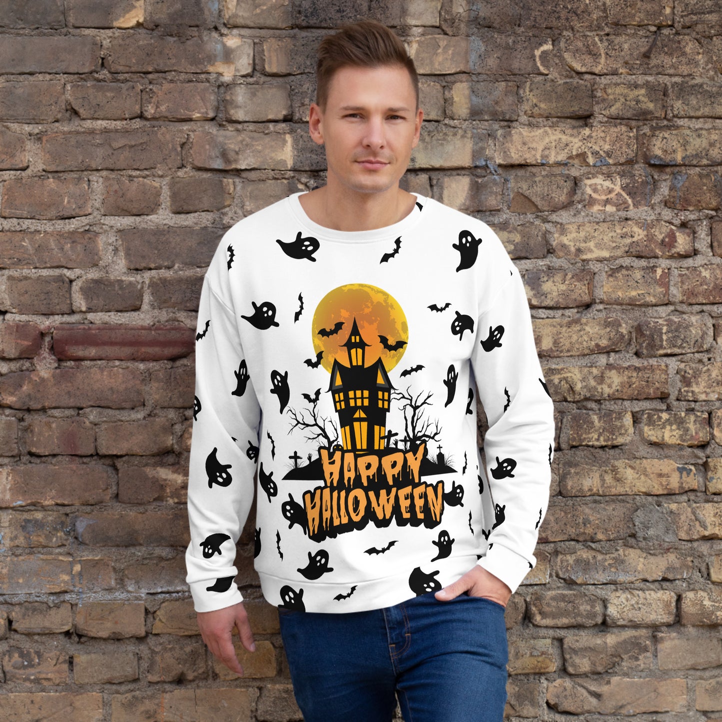 Halloween - Ghost All-Over Print Unisex Sweatshirt
