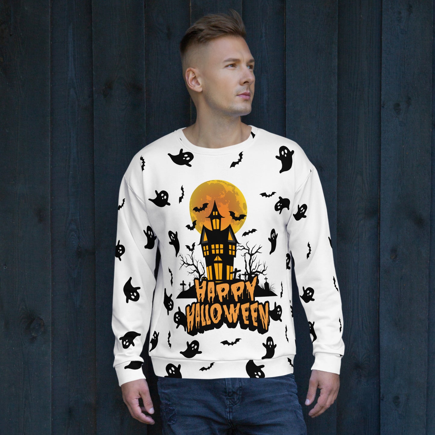 Halloween - Ghost All-Over Print Unisex Sweatshirt