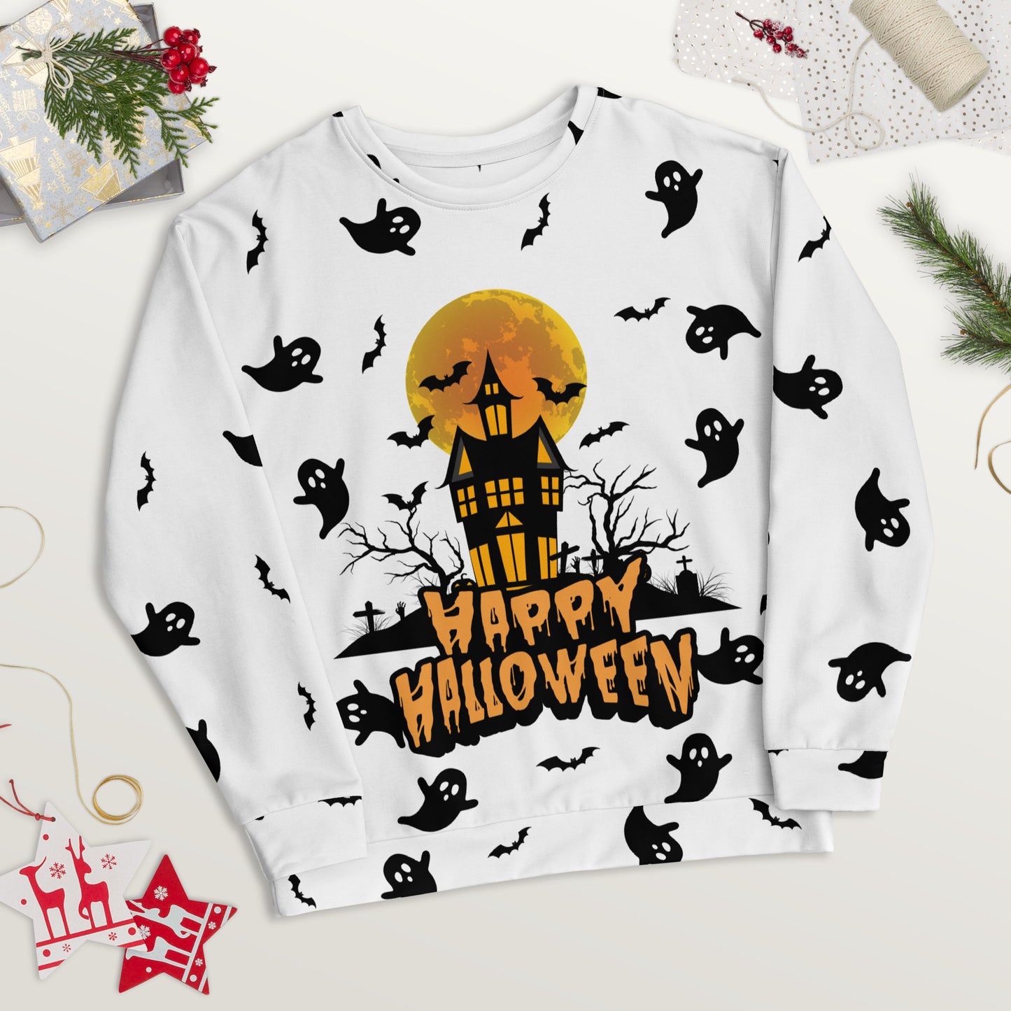 Halloween - Ghost All-Over Print Unisex Sweatshirt
