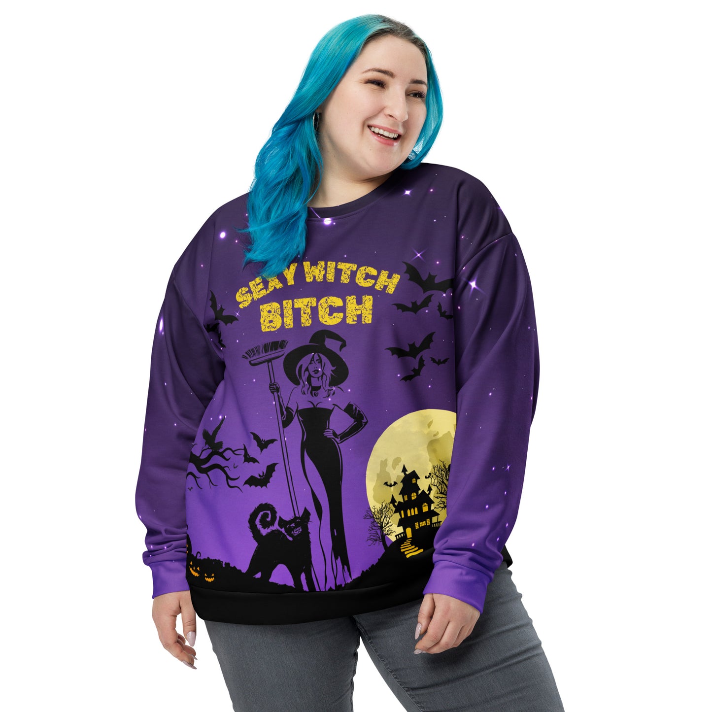 Halloween Sexy Witch Bitch - All-Over Print Unisex Sweatshirt