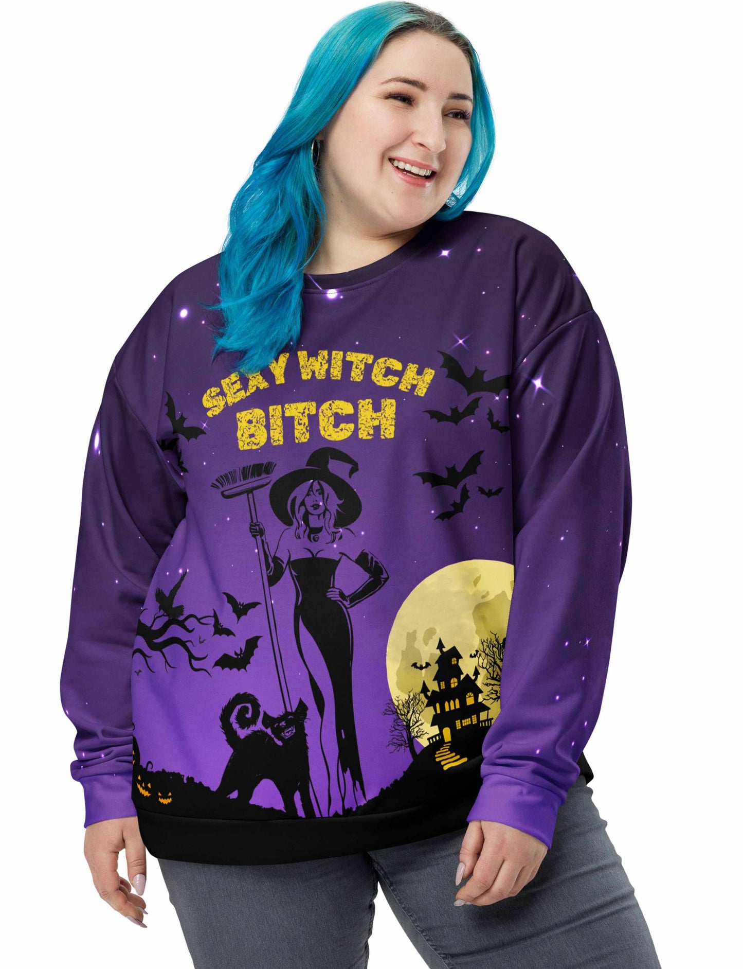 Halloween Sexy Witch Bitch - All-Over Print Unisex Sweatshirt