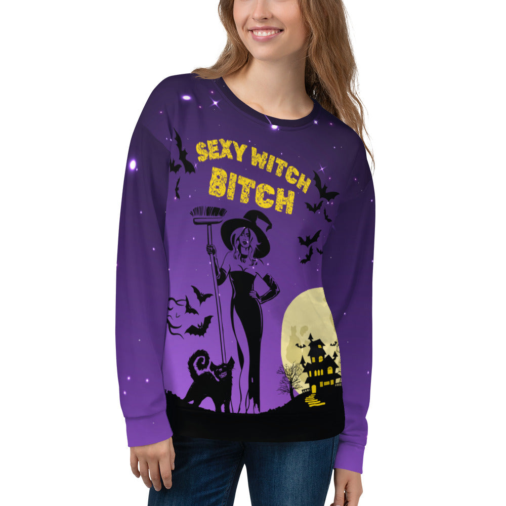 Halloween Sexy Witch Bitch - All-Over Print Unisex Sweatshirt