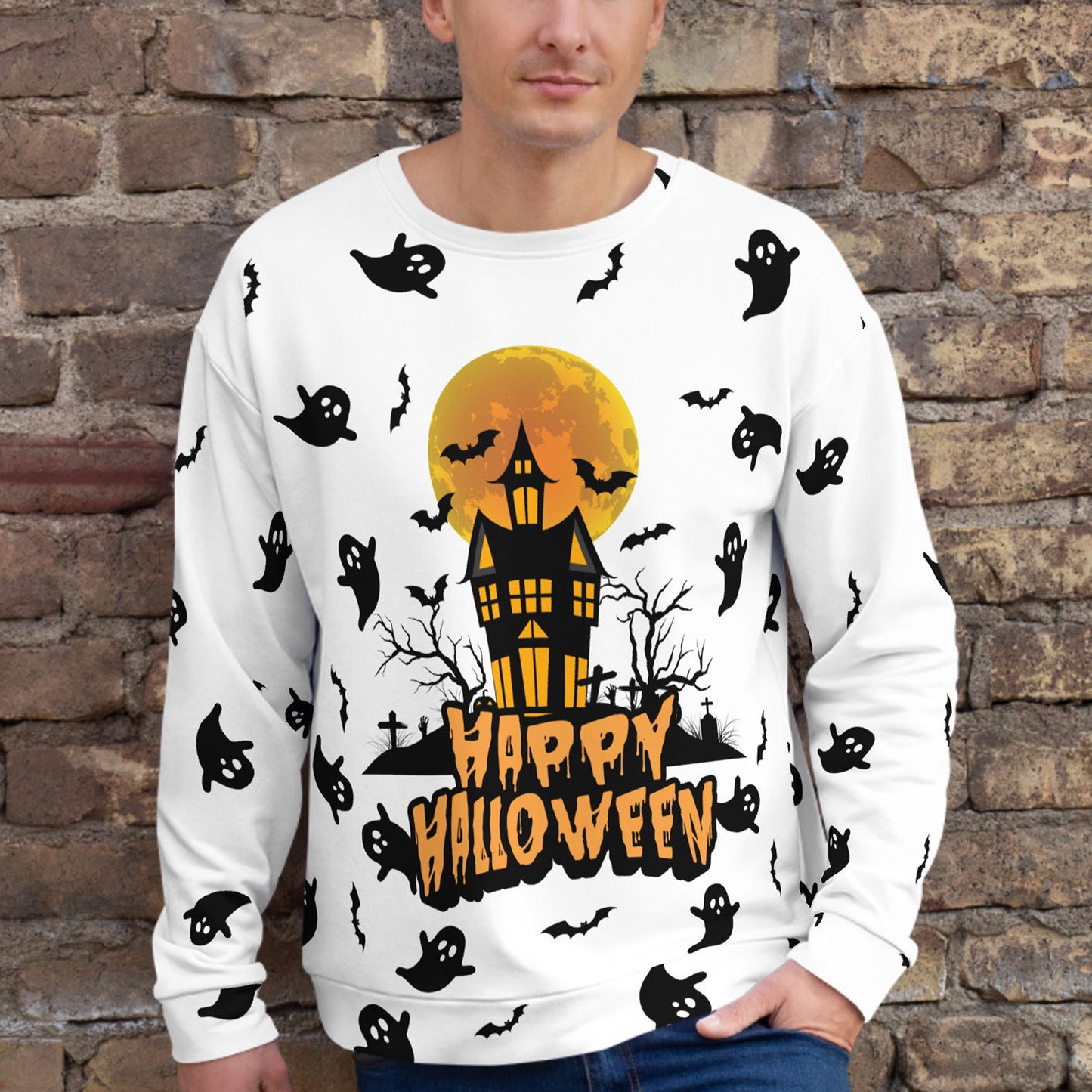 Halloween - Ghost All-Over Print Unisex Sweatshirt