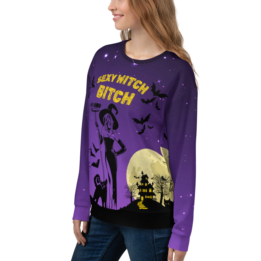Halloween Sexy Witch Bitch - All-Over Print Unisex Sweatshirt