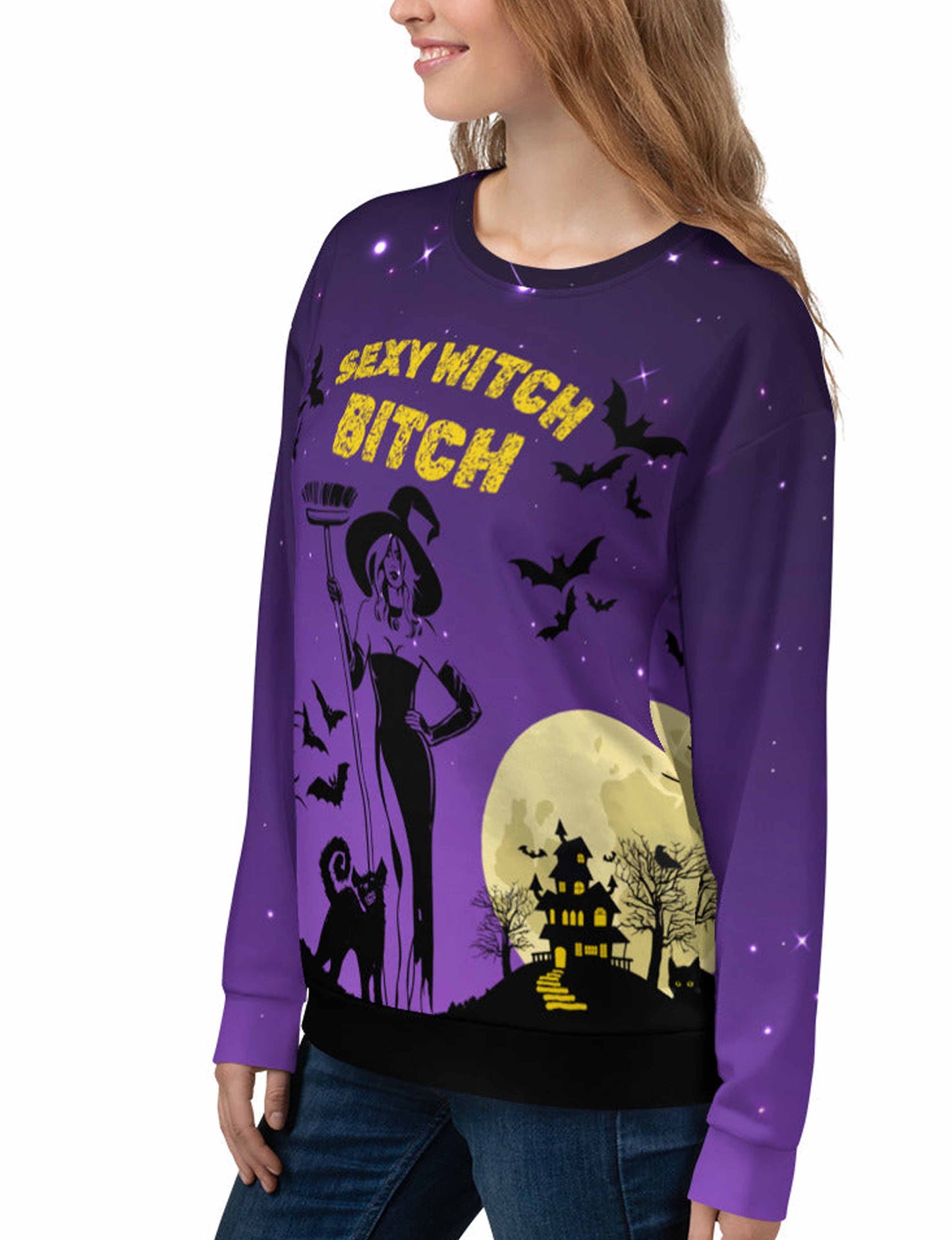 Halloween Sexy Witch Bitch - All-Over Print Unisex Sweatshirt