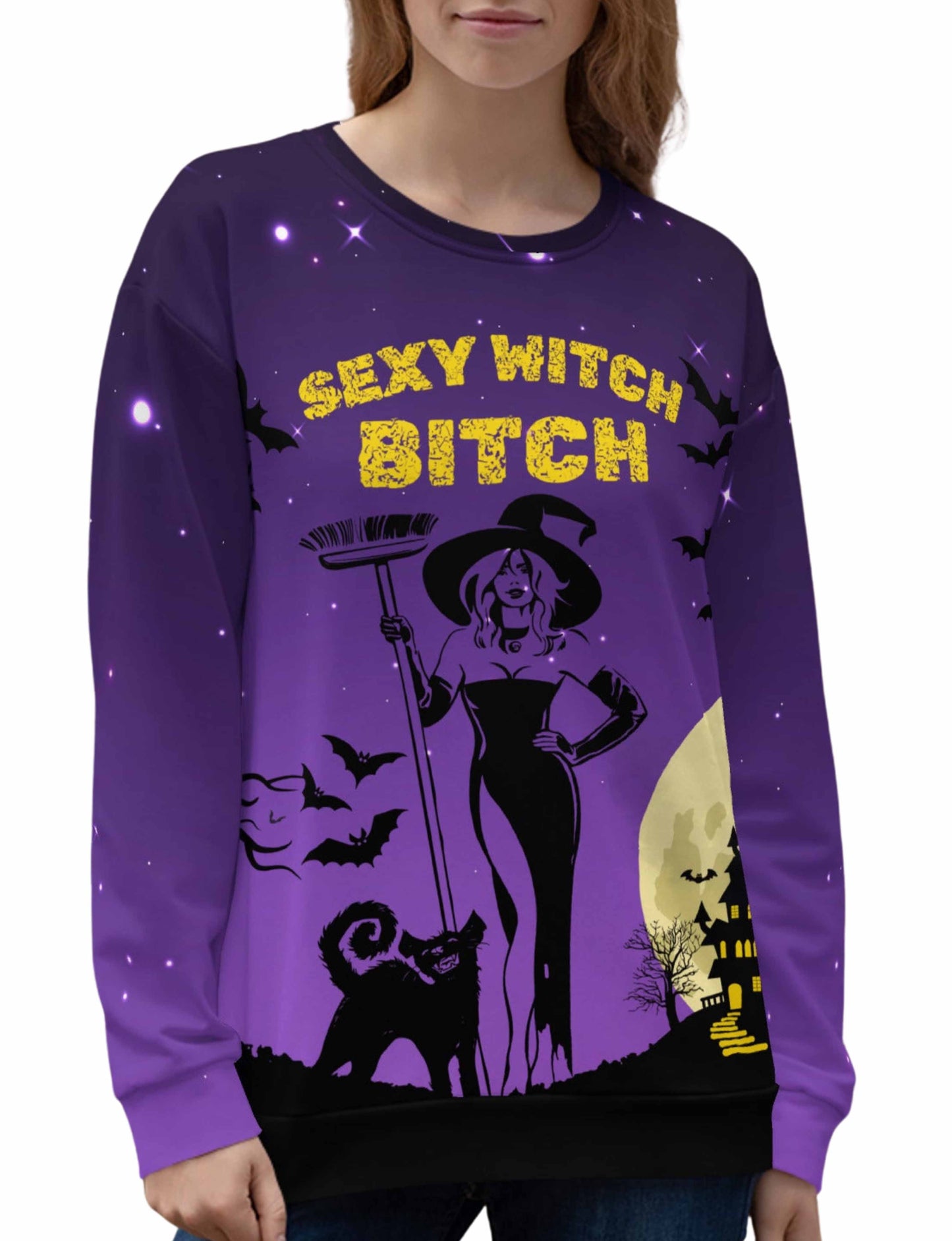 Halloween Sexy Witch Bitch - All-Over Print Unisex Sweatshirt