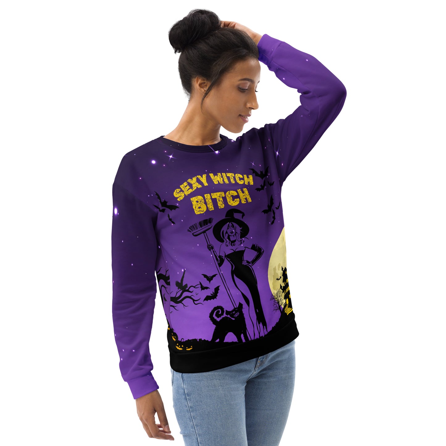 Halloween Sexy Witch Bitch - All-Over Print Unisex Sweatshirt