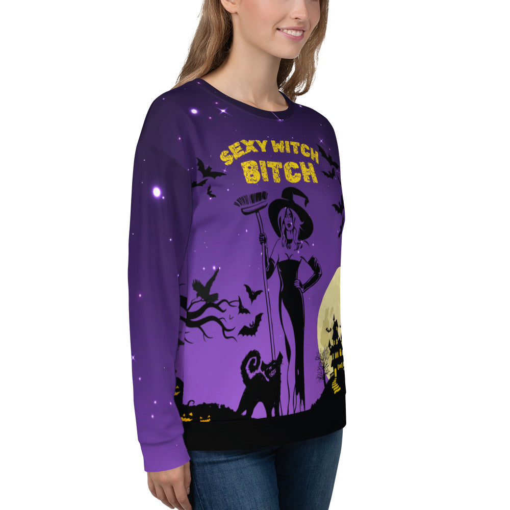 Halloween Sexy Witch Bitch - All-Over Print Unisex Sweatshirt