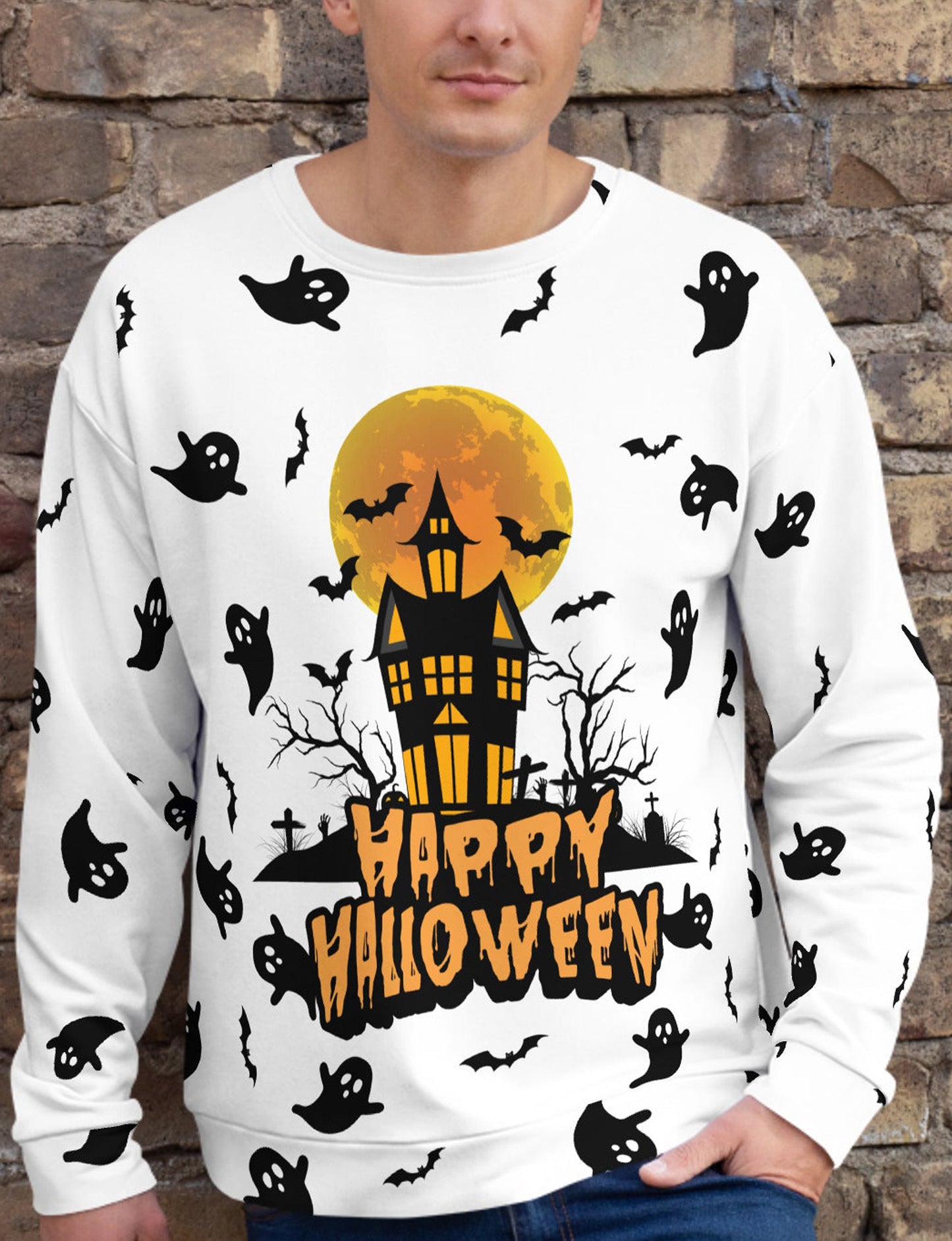 Halloween - Ghost All-Over Print Unisex Sweatshirt