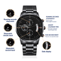 The Man, The Legend, The Best Dad | Engraved Design Black Chronograph Watch